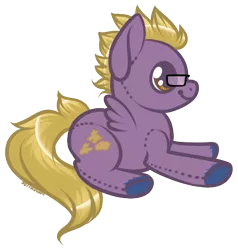 Size: 486x511 | Tagged: safe, artist:haventide, derpibooru import, oc, unofficial characters only, pegasus, pony, glasses, plushie, solo