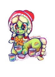 Size: 496x701 | Tagged: artist:scarlet-songstress, derpibooru import, food, granny smith, safe, solo, working, young granny smith, zap apple jam