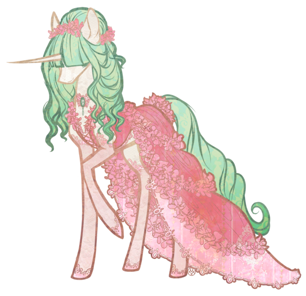 Size: 1094x1060 | Tagged: safe, artist:haventide, derpibooru import, oc, unofficial characters only, pony, unicorn, clothes, dress, flower, solo