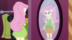 Size: 1920x1080 | Tagged: safe, derpibooru import, screencap, fluttershy, equestria girls, lidded eyes, mirror, this is our big night