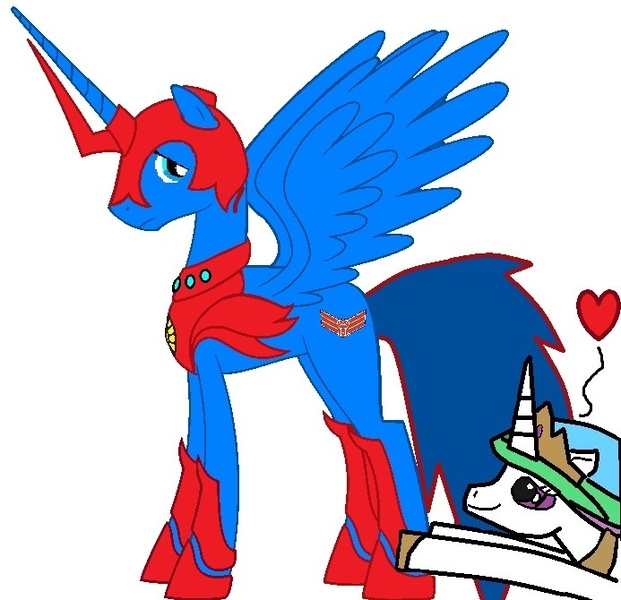 Size: 693x670 | Tagged: artist:dieguinprimexd, crossover shipping, derpibooru import, female, male, optilestia, optimus prime, ponified, princess celestia, safe, shipping, straight, transformers