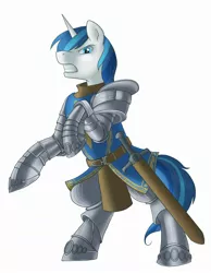 Size: 1802x2325 | Tagged: armor, artist:pixel-prism, crossover, dark souls, elite knight set, oscar of astora, safe, shining armor, solo, sword