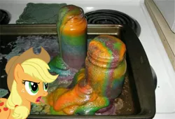 Size: 4282x2912 | Tagged: applejack, defictionalization, derpibooru import, food, irl, photo, rainbow cake, safe, wat, zap apple jam