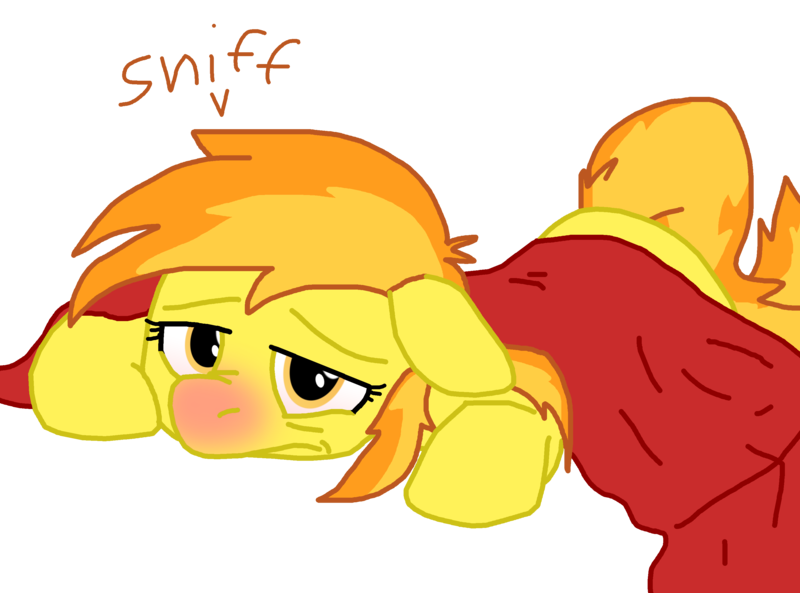 Size: 3124x2314 | Tagged: artist:masterxtreme, blanket, cold, cute, derpibooru import, floppy ears, frown, miserable, prone, safe, sick, sneezing, solo, spitfire, woobie