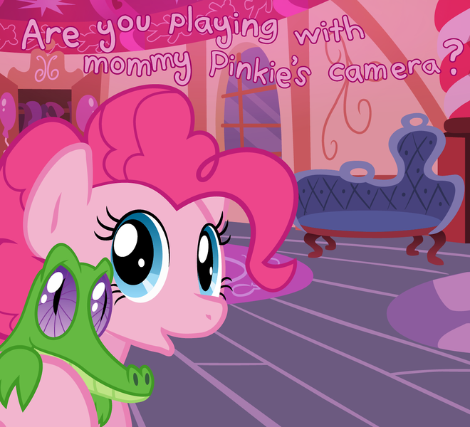 Size: 1280x1164 | Tagged: safe, artist:surgicalarts, derpibooru import, gummy, pinkie pie, thepinkling