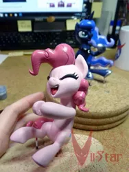 Size: 600x800 | Tagged: safe, artist:viistar, derpibooru import, pinkie pie, princess luna, clay, figurine, laughing, sculpture, wip