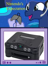 Size: 563x769 | Tagged: derpibooru import, exploitable meme, gamer luna, meme, nintendo, nintendo 64, nintendo 64dd, obligatory pony, princess luna, safe, this will end in tears, tv meme