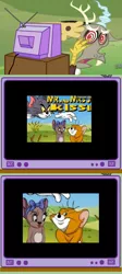 Size: 564x1264 | Tagged: derpibooru import, discord, exploitable meme, meme, obligatory pony, rapeface, safe, tom and jerry, tv meme