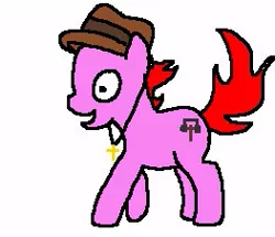 Size: 263x226 | Tagged: safe, artist:pewdie-pinkiepie, derpibooru import, oc, oc:clarance, unofficial characters only, earth pony, pony, 1000 hours in ms paint, christianity, clarence, cross, fedora, hat, headphones, ms paint, necklace, religion, solo