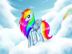 Size: 800x600 | Tagged: artist:leimy, cloud, cloudy, derpibooru import, rainbow dash, safe, solo, source needed