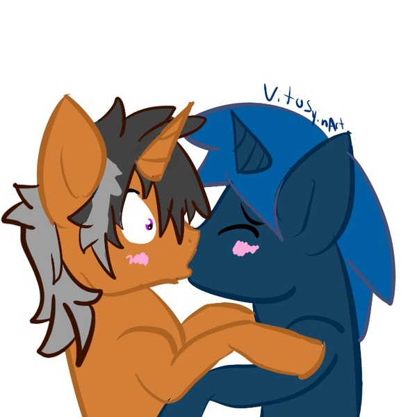 Size: 720x720 | Tagged: blushing, derpibooru import, gay, kissing, male, oc, oc:paint pints, safe, unofficial characters only