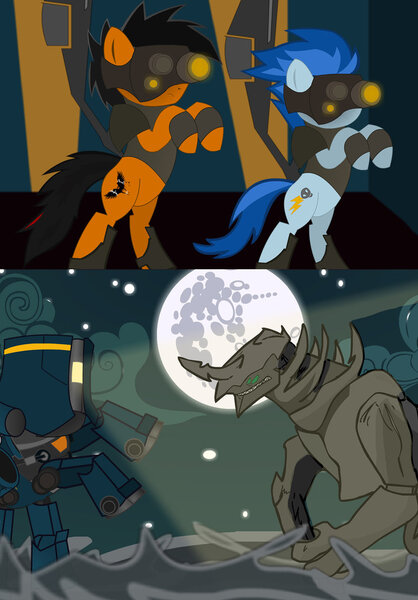 Size: 746x1070 | Tagged: artist:theluckypegasus511, crossover, derpibooru import, jaeger, kaiju, mech, oc, pacific rim, safe