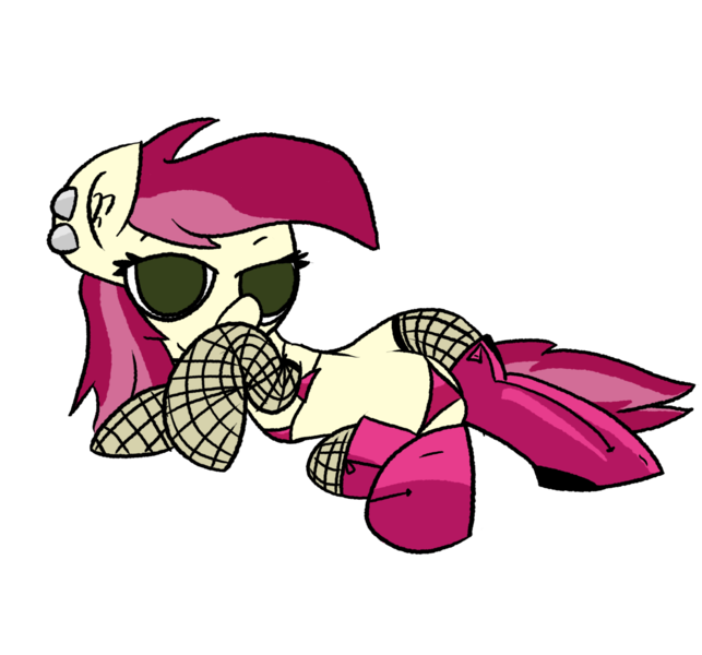 Size: 1500x1400 | Tagged: artist:olympic tea bagger, bra, clothes, derpibooru import, fishnets, lingerie, /mlp/, panties, piercing, roseluck, silly, solo, suggestive, thigh highs, underwear