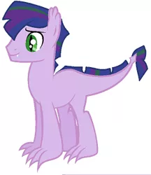 Size: 304x352 | Tagged: artist:unoriginai, blank flank, derpibooru import, dracony, hybrid, interspecies offspring, oc, oc:emerald flame, offspring, parent:spike, parents:twispike, parent:twilight sparkle, safe, solo, unofficial characters only