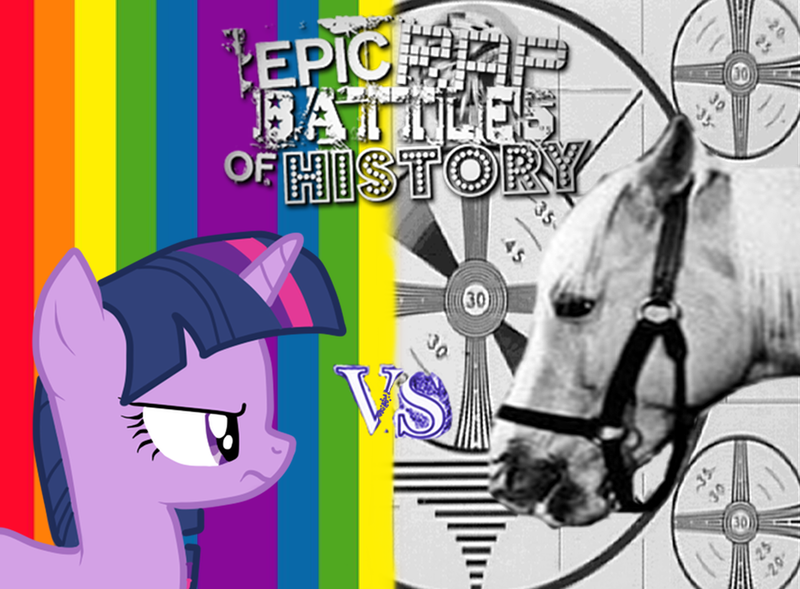 Size: 950x700 | Tagged: derpibooru import, epic rap battles of history, hoers, horse, horse-pony interaction, mister ed, safe, twilight sparkle