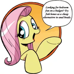 Size: 429x431 | Tagged: suggestive, derpibooru import, edit, idw, fluttershy, bad advice fluttershy, exploitable meme, meme, solo, this will end in pain