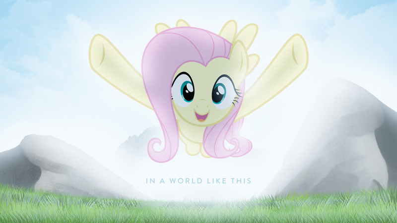 Size: 1920x1080 | Tagged: artist:adrianimpalamata, artist:thatguy1945, cute, derpibooru import, field, fluttershy, flying, glow, hug, incoming hug, safe, shyabetes, solo, vector, wallpaper