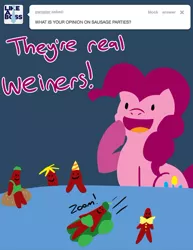 Size: 500x647 | Tagged: safe, artist:steveholt, derpibooru import, pinkie pie, pinkie pie answers, pun, solo, tumblr, visual pun