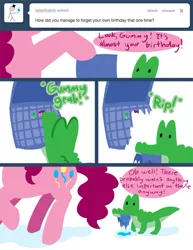 Size: 500x647 | Tagged: safe, artist:steveholt, derpibooru import, gummy, pinkie pie, calendar, pinkie pie answers, tumblr