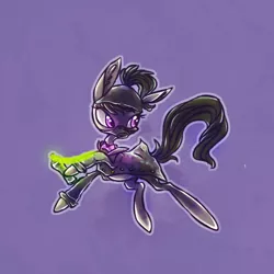 Size: 500x500 | Tagged: safe, artist:syntactics, derpibooru import, octavia melody, earth pony, pony, fanfic:exit through canterlot, balaclava, clothes, fanfic art, female, flanksy, mare, simple background, solo, spray can, spray paint