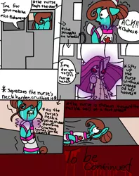 Size: 796x1003 | Tagged: artist:reneesdetermination, comic, cupcakes aftermath, derpibooru import, force choke, grimdark, oc, pinkamena diane pie, pinkie pie