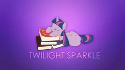 Size: 1920x1080 | Tagged: artist:fiddlearts, artist:fiftyniner, book, derpibooru import, safe, simple, sleeping, solo, twilight sparkle, vector, wallpaper