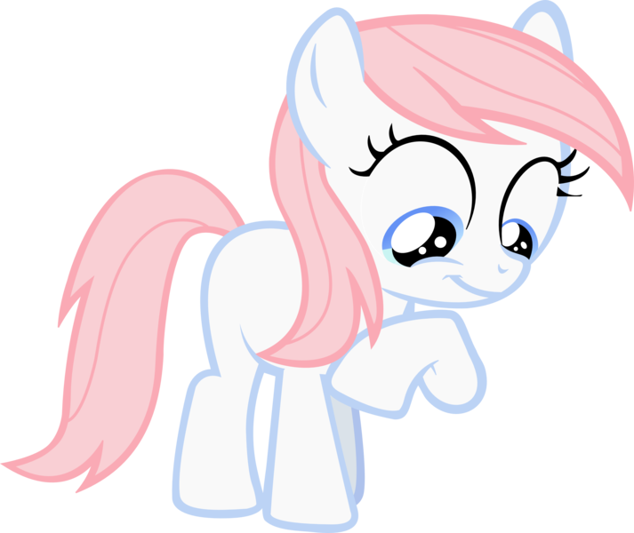 Size: 3094x2605 | Tagged: safe, artist:leapingriver, derpibooru import, nurse redheart, earth pony, pony, cute, female, filly, filly nurse redheart, heartabetes, looking down, raised hoof, simple background, smiling, solo, transparent background, vector, younger