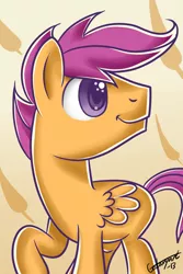 Size: 1000x1500 | Tagged: artist:galaxyart, derpibooru import, rule 63, safe, scootaloo, scooteroll, solo