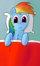 Size: 1381x2263 | Tagged: safe, artist:tggeko, derpibooru import, rainbow dash, bed, solo