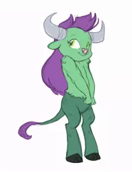 Size: 660x860 | Tagged: artist:carnifex, derpibooru import, hybrid, interspecies offspring, minotaur, oc, offspring, parent:fluttershy, parent:iron will, parents:ironshy, safe, solo, unofficial characters only