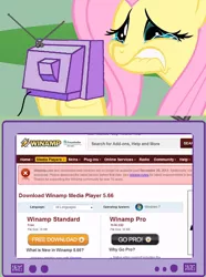 Size: 560x752 | Tagged: derpibooru import, exploitable meme, fluttershy, meme, obligatory pony, safe, tv meme, winamp