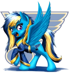 Size: 2000x2200 | Tagged: artist:mykegreywolf, clothes, derpibooru import, hockey, ice hockey, jersey, nhl, oc, safe, solo, st. louis blues, unofficial characters only