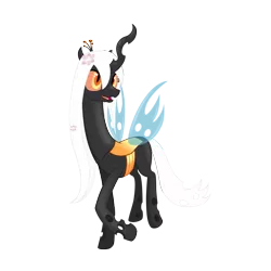 Size: 2800x2800 | Tagged: artist:gatesmccloud, changeling, changeling oc, changeling queen, changeling queen oc, derpibooru import, female, oc, safe, simple background, solo, transparent background, unofficial characters only, vector, yellow changeling
