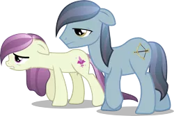 Size: 4645x3107 | Tagged: safe, artist:vector-brony, derpibooru import, fleur de verre, night knight, crystal pony, pony, absurd resolution, depressed, duo, female, male, mare, simple background, stallion, transparent background, vector