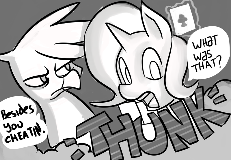 Size: 1280x885 | Tagged: safe, artist:fauxsquared, derpibooru import, gilda, trixie, gryphon, dialogue, grayscale, monochrome, trixie is magic