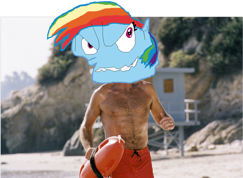 Size: 1198x878 | Tagged: 1000 hours in ms paint, artist:supmandude, david hasselhoff, derpibooru import, human, irl, irl human, ms paint, photo, rainbow dash, safe