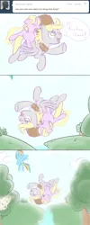 Size: 600x1500 | Tagged: safe, artist:a6p, derpibooru import, derpy hooves, dinky hooves, rainbow dash, pegasus, pony, ask dinky doo, female, flying, mare, tumblr