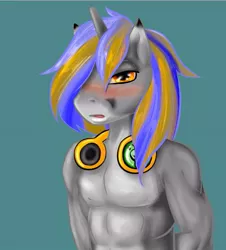 Size: 465x514 | Tagged: anthro, anthro oc, artist:melinda chovexani, derpibooru import, headphones, night song, oc, safe, solo, unofficial characters only