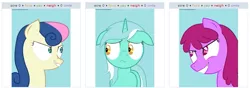 Size: 797x281 | Tagged: artist:brony-in-the-shadows, berry punch, berryshine, bon bon, derpibooru, derpibooru import, exploitable meme, forced juxtaposition, juxtaposition, lyra heartstrings, meme, meta, safe, sweetie drops