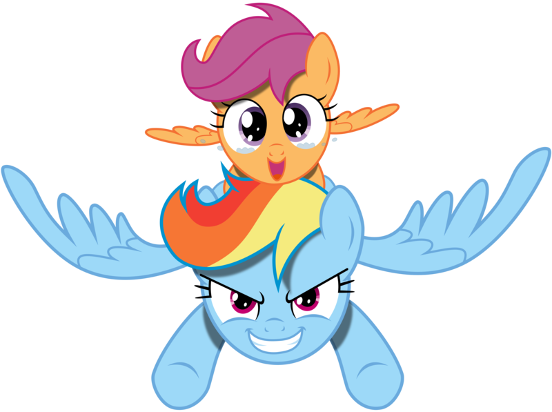 Size: 9000x6711 | Tagged: absurd resolution, artist:kysss90, crying, derpibooru import, flying, happy, rainbow dash, safe, scootaloo, scootalove, simple background, smiling, tears of joy, transparent background, vector