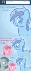 Size: 700x1593 | Tagged: artist:captainbritish, colgate answers, derpibooru import, marble pie, minuette, ruby pinch, safe, tumblr