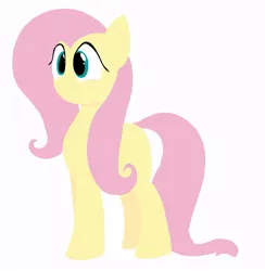 Size: 883x905 | Tagged: artist:flaminbunny, derpibooru import, fluttershy, safe, simple background, solo, standing