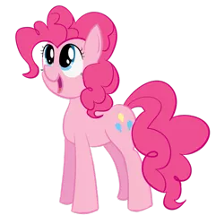 Size: 877x910 | Tagged: artist:flaminbunny, cute, derpibooru import, grin, pinkie pie, safe, simple background, smiling, solo, standing