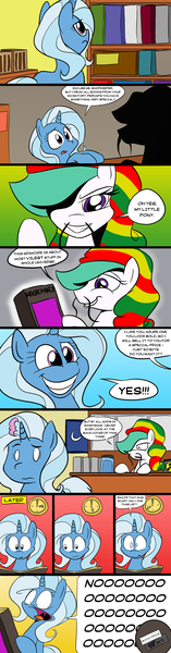 Size: 1500x5740 | Tagged: artist:epulson, book, comic, derpibooru import, dialogue, frown, grin, hat, magic, moustache, necromancy, open mouth, princess celestia, reading, safe, smiling, smirk, telekinesis, trixie, trollestia, wide eyes