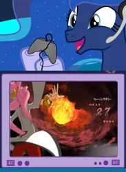 Size: 563x769 | Tagged: astral finish, blazblue, blazblue chronophantasma, derpibooru import, exploitable, exploitable meme, gamer luna, kokonoe, meme, obligatory pony, princess luna, safe, tv meme