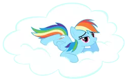 Size: 6307x4000 | Tagged: absurd resolution, artist:santafer, bedroom eyes, cloud, derpibooru import, looking at you, rainbow dash, safe, simple background, solo, sultry pose, transparent background, vector