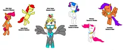 Size: 1464x596 | Tagged: apple bloom, babs seed, derpibooru import, ms paint, next six, princess celestia, safe, scootaloo, silver spoon, spoonicus maximus, sweetie belle