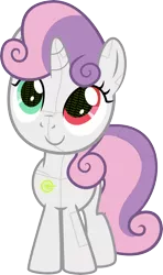 Size: 4338x7326 | Tagged: safe, artist:1apeepa, derpibooru import, sweetie belle, pony, robot, unicorn, absurd resolution, desu, female, filly, foal, heterochromia, hooves, horn, simple background, smiling, solo, sweetie bot, transparent background, vector