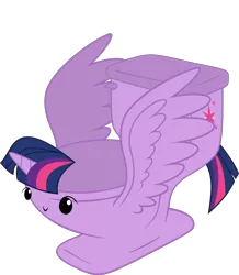 Size: 2000x2293 | Tagged: artist:raffa2300, artist:zutheskunk edits, but why, c:, derpibooru import, edit, original species, safe, simple background, smiling, solo, species swap, spread wings, toilet, toilet pony, toilet sparkle, transparent background, twilight sparkle, twilight sparkle (alicorn), wat, what has science done, wings