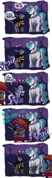 Size: 1280x4405 | Tagged: artist:fauxsquared, bee, clothes, comic, costume, derpibooru import, ghost, kidnapped, luna-afterdark, oc, oc:kevin the nightguard, princess celestia, princess luna, safe, trixie, trixie is magic, tumblr, wagon